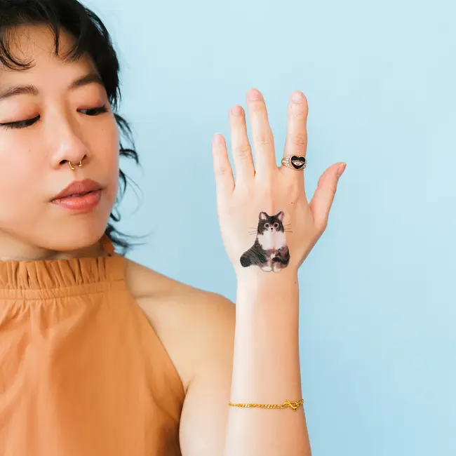 Tattly Temporary Tattoo Pair- Curious Cat