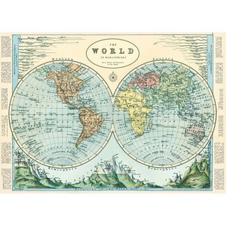 Cavallini Vintage Poster - Hemispheres Map 2