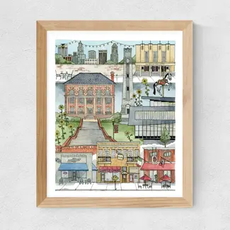 Papermill Creative NC State Watercolor Print 11x14in