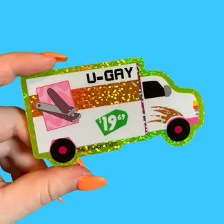 U-Gay Moving Truck Glitter Sticker