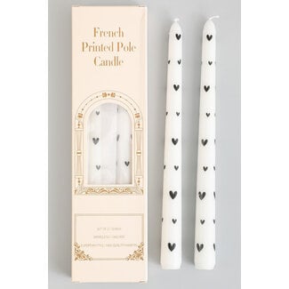 French Heart Printed Pole Candle