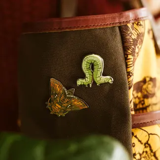 Solstice Handmade Clover Looper Moth Inchworm Pin Set