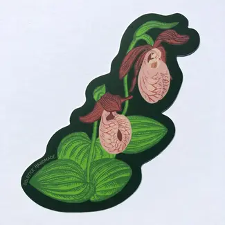 Solstice Handmade Pink Lady's Slipper Sticker