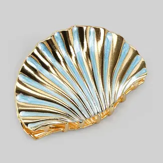 Lacquered Metal Shell Clip - Blue
