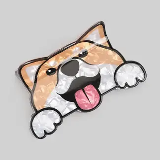 Dog Hair Clip - Beige/White