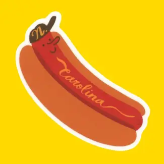 EEW Art & Cards Carolina Red Hot Dog Sticker
