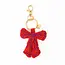 Violet Bow Beaded Bag Charm Red