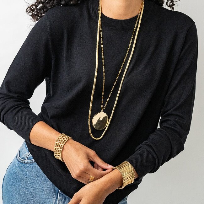 Virginia Locket Necklace on Brass Chain