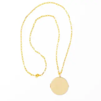 Virginia Locket Necklace on Brass Chain