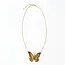 Monica Butterfly Pendant Necklace Brass