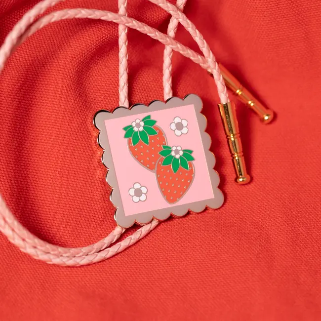 Bolo Tie - Strawberry Stamp