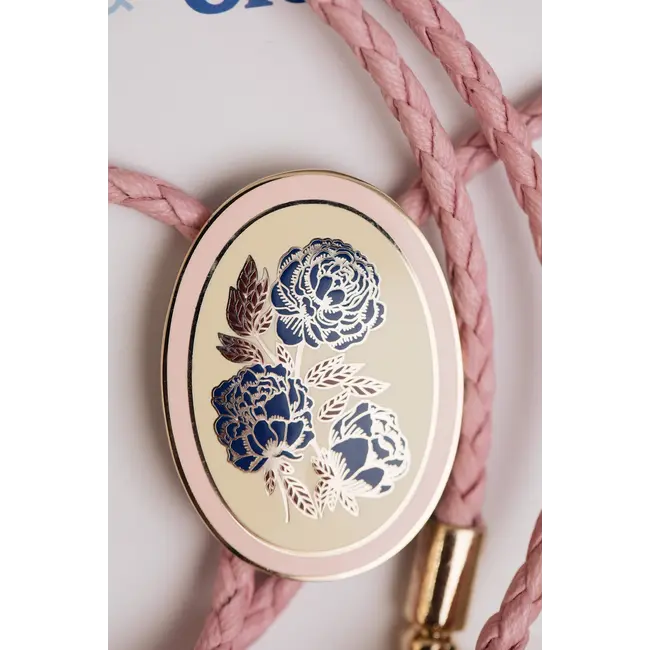 Bolo Tie Floral w/Crush Pink