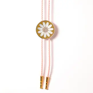 Bolo Tie - Chamomile Pink Cord