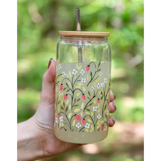 Glass Can - Strawberry Meadow