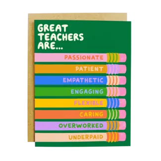 KANDS.CO Great Teacher Qualities Card