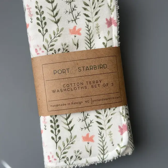 Port & Starbird Flannel Terry Washcloths Set of 3