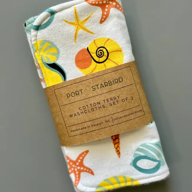 Port & Starbird Flannel Terry Washcloths Set of 3