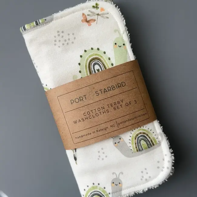 Port & Starbird Flannel Terry Washcloths Set of 3