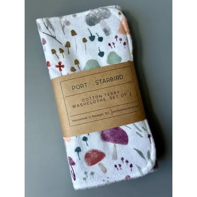 Port & Starbird Flannel Terry Washcloths Set of 3