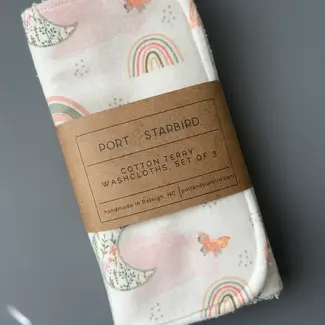 Port & Starbird Flannel Terry Washcloths Set of 3