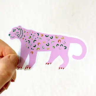 Leah Duncan Jaguar Vinyl Glitter Sticker
