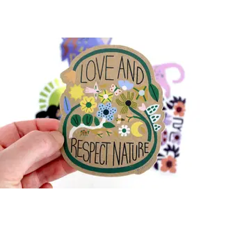 Leah Duncan Love and Respect Nature Kraft Sticker