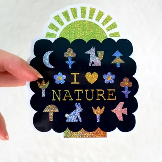 Leah Duncan I Love Nature Glitter Sticker