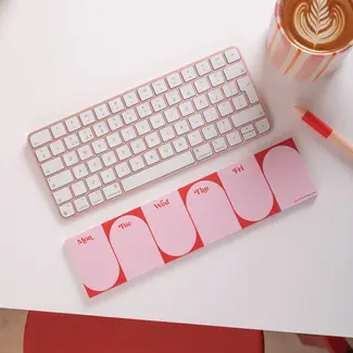 Keyboard Weekly Planner Pad - Pink & Red