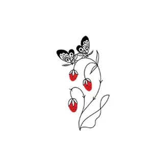 Temporary Tattoo Pair - Strawberry Branch