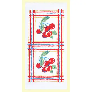 Sweet Cherries Retro Flower Sack Towel