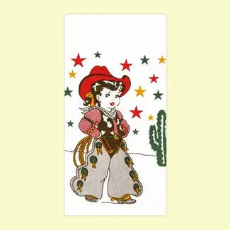 Little Cowgirl Retro Flower Sack Towel