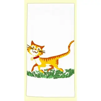 Happy Cat Retro Flower Sack Towel