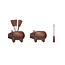 Sapele Wood Pig w/6 Appetizer Forks