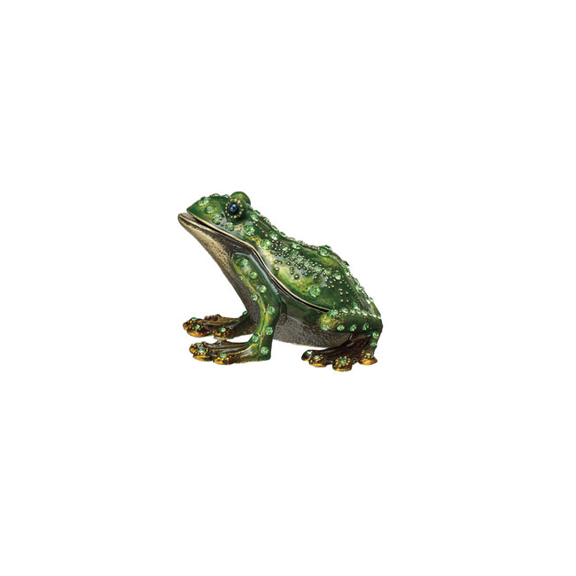 Enameled Metal Frog Trinket Box