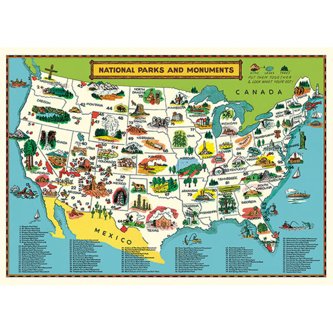 Cavallini Vintage Poster - National Parks Map