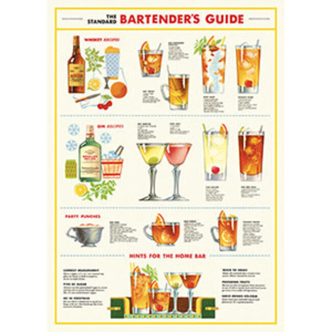 Cavallini Vintage Poster - Bartender's Chart