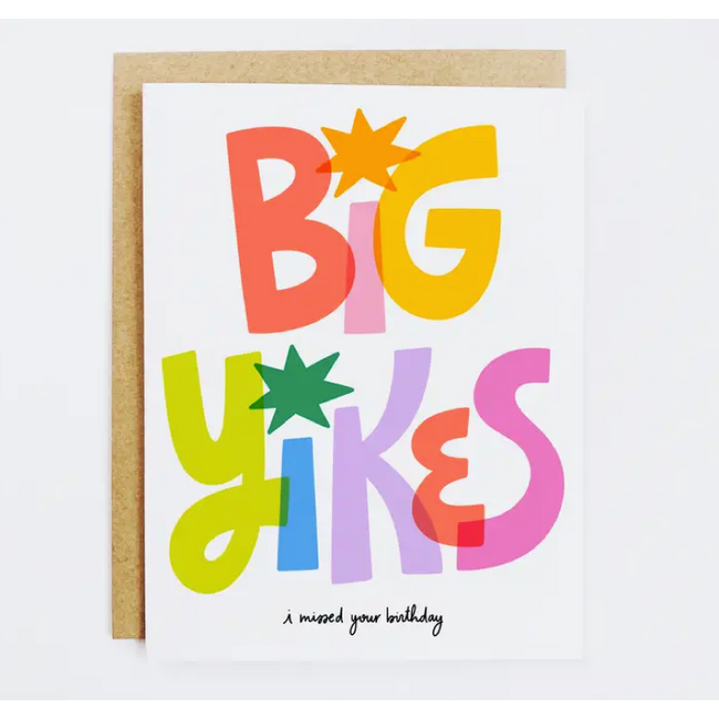 KANDS.CO Big Yikes Belated Birthday Card