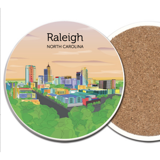 DECO Coaster Round Raleigh Skyline