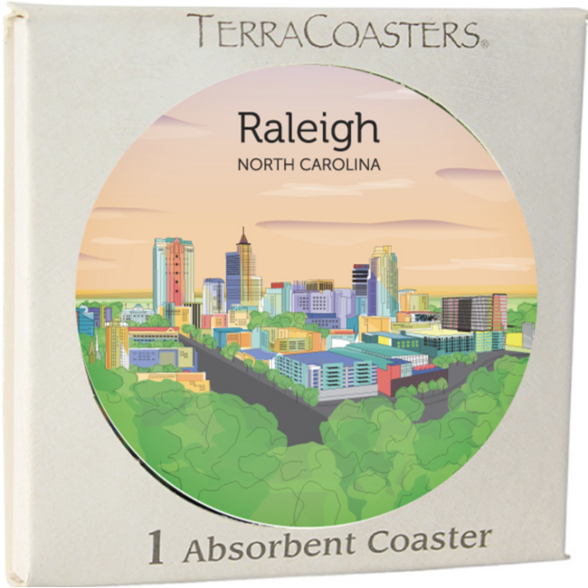 DECO Coaster Round Raleigh Skyline