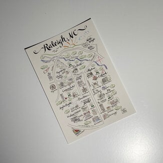 Emily Brooks Designs DECO Postcard Emily Brooks Raleigh Map