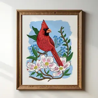 Tara Reed Carolina Cardinal w/Dogwood Art Print 8x10