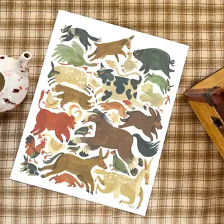 Farm Animals Print 11x14