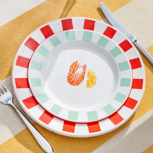 Shrimp Enamel Plate 20cm