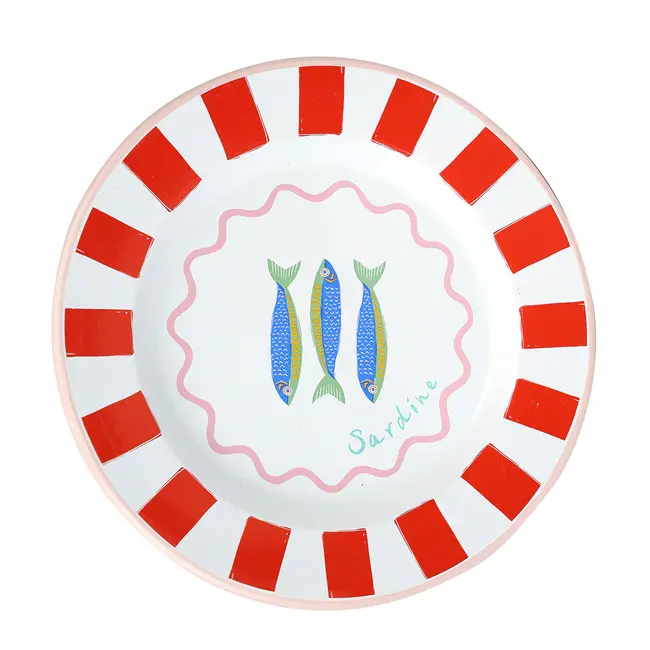Sardine Enamel Plate 25cm