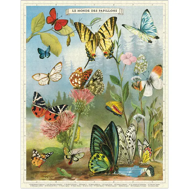 Cavallini World of Butterflies 1000 Piece Puzzle