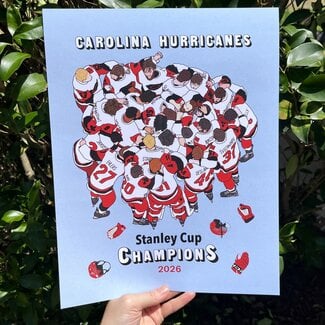 Goose Designworks The Champions Hug  - Carolina Hurricanes Art Print 11x14