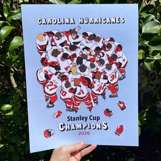 Goose Designworks The Champions Hug  - Carolina Hurricanes Art Print 11x14