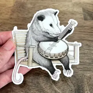 Ox & Ink Banjo Porch Possum Sticker