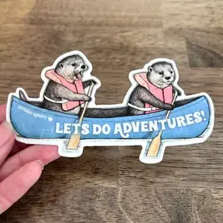 Ox & Ink Otters in Canoe Sticker