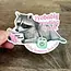 Ox & Ink Romance Reading Raccoon Sticker